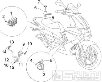 6.06 Regulátor napětí, zapalovací cívka a kabel - Gilera Runner 125 "SC" VX 4T 2006-2007 (ZAPM46100)