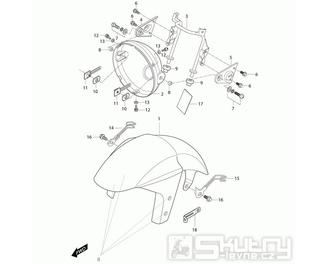 40 Přední světlomet a blatník - Hyosung GT 650i N (Naked)