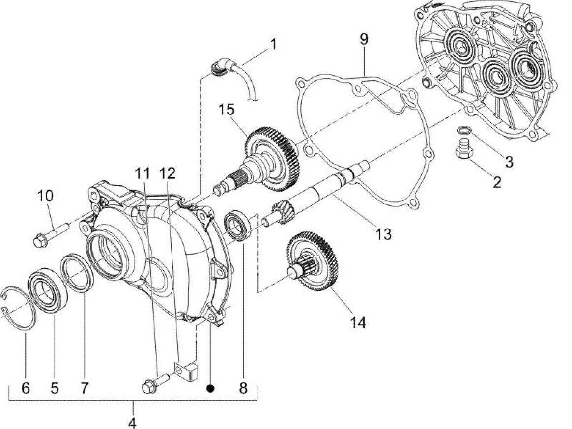 1.25 Převodovka - Gilera Runner 125 "SC" VX 4T UK (ZAPM46100)