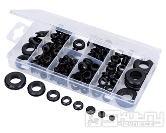 Sada gumových průchodek v praktickém balení po 180 kusech