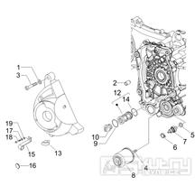 1.23 Kryt magneta dobíjení, olejový filtr - Gilera Runner 125 VX 4T Race 2005 (ZAPM46100)