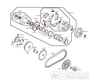 E05 Variátor / spojka - Kymco Yager 50 GT