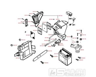 F14 Vzduchový filtr a baterie - Kymco PULSAR 125 [RJ25CB]