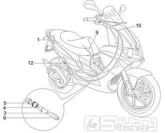 5.03 Plynové lanko, rozdělovač - Gilera Runner 50 PureJet 2010-2011 (ZAPC46200)