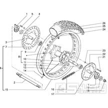 T35 Zadní kolo, brzdový kotouč - Gilera RK 50 (VTBC 08000 0001001)