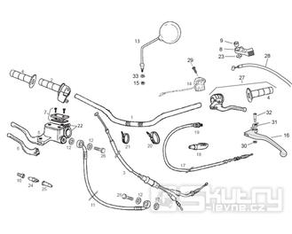 66.06 Řidítka, ovládací prvky řidítek, gripy - Gilera SMT 50 D50B0 od roku 2005 (ZAPABB01)