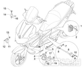 6.06 Regulátor napětí, zapalovací cívka a kabel - Gilera Runner 200 ST 4T LC 2008-2011 (ZAPM46401)