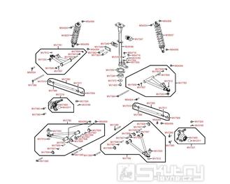 F06 Zavěšení přední nápravy a tyč řízení - Kymco Maxxer 450i
