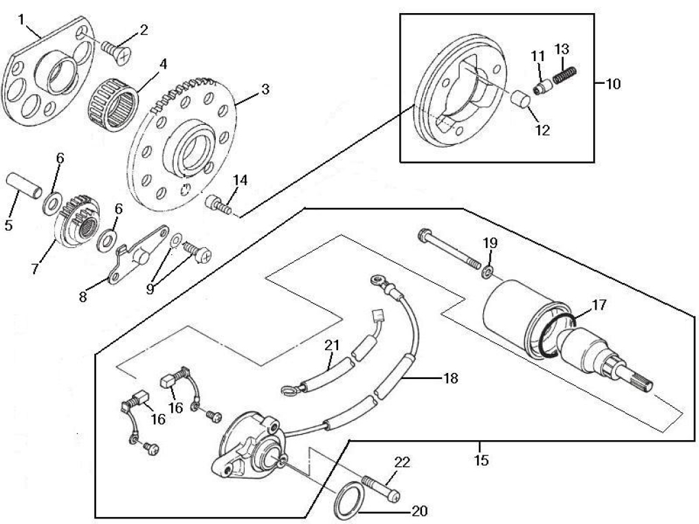 1.20 Elektrický startér - Gilera SC 125 2006 (6H332629, VTHGS1A1A, VTHGS1A1B)