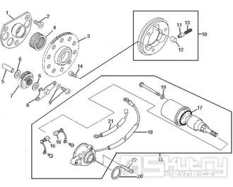 1.20 Elektrický startér - Gilera SC 125 2006 (6H332629, VTHGS1A1A, VTHGS1A1B)