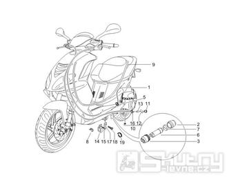 5.03 Brzdové lanko, rozdělovač, lanko plynu - Gilera Stalker 50 2T 2005-2006 (ZAPC40100)