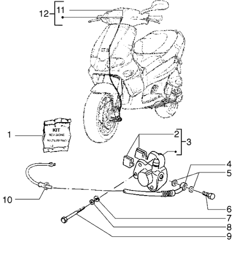 T44 Náhon tachometru, přední brzdový třmen - Gilera Runner 125 VX 4T LC (ZAPM24200)