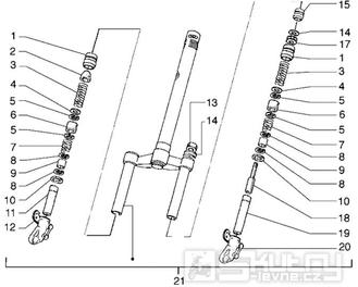 T41 Přední kyvná vidlice - Gilera Runner 50 do roku 1999 (ZAPC14000)
