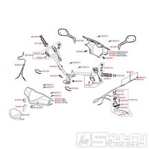 F03 Gripy / zrcátka / řídítka / kapotáž řídítek - Kymco Super 9 AC 50