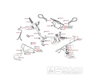 F03 Gripy / zrcátka / řídítka / kapotáž řídítek - Kymco Super 9 AC 50