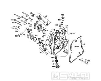 E04 Kryt skříně pravý / Vodní čerpadlo - Kymco Grand Dink 250