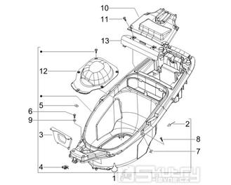 2.34 Podsedlový prostor pro přilbu - Gilera Runner 50 PureJet Race CH 2006 (ZAPC46200)