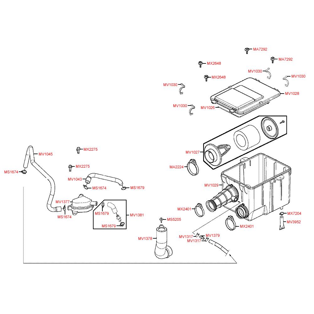 F13 Vzduchový filtr / Airbox - Kymco MXU 250 S