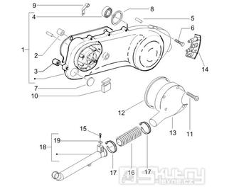 1.15 Kryt variátoru, přívod vzduchu pro variátor - Gilera Runner 50 SP 2007 (ZAPC461000)