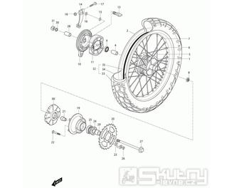 43 Zadní kolo s brzdou - Hyosung RX 125D E3 (XRX 125D E3)