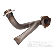 Koleno výfuku nerezové s vloženou trubkou pro Aprilia SX, RX, Derbi Senda, Gilera RCR, SMT