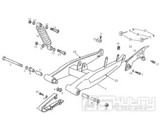 66.03 Zadní kyvná vidilce, tlumič - Gilera RCR 50 od roku 2011, D50B0 (ZAPABA01)