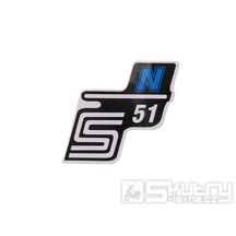Nápis S51 N samolepicí fólie modrá pro Simson S51 / S51 Enduro