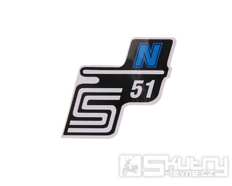Nápis S51 N samolepicí fólie modrá pro Simson S51 / S51 Enduro
