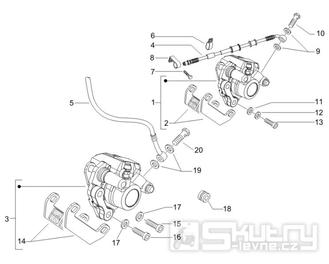 5.01 Brzdový třmen, destičky - Gilera Runner 50 SP 2005-2006 (ZAPC46100)