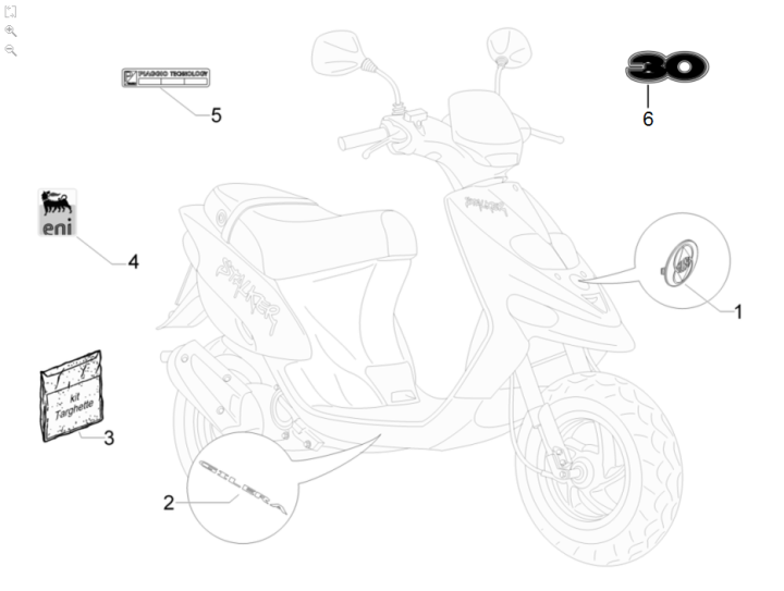 2.38 Samolepky, loga - Gilera Stalker 50 2T 2008-2011 (ZAPC40100, ZAPC40101)