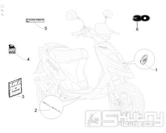 2.38 Samolepky, loga - Gilera Stalker 50 2T 2008-2011 (ZAPC40100, ZAPC40101)