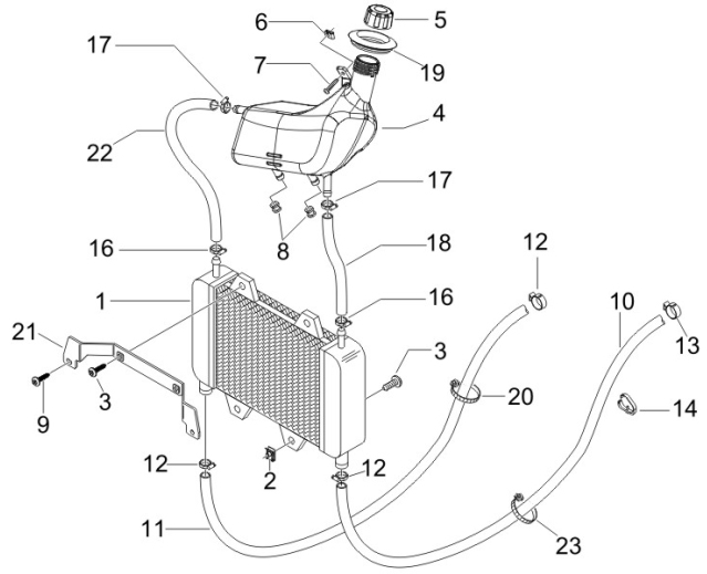 2.55 Chladič - Gilera Runner 50 SP 2008-2009 (ZAPC46100)