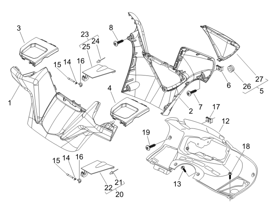 3.01 Kryt řidítek, plexi štít - Gilera Nexus 500 4T LC 2006 UK (ZAPM35200)