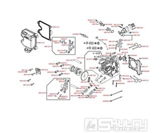 Hlava válce a ventilový rozvod - Kymco Downtown 125i ABS SK25AC