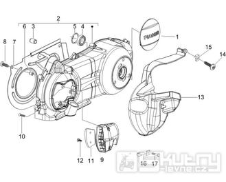 1.15 Kryt variátoru, přívod vzduchu pro variátor - Gilera Nexus 250 SP 4T LC 2006-2007 UK (ZAPM35300)