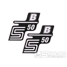Nápis S50 B samolepicí fólie bílá 2 ks pro Simson S50