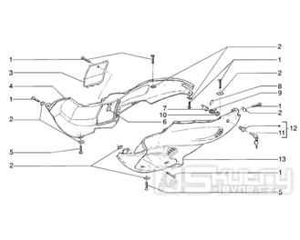 T28 Boční kapotáž, kryt baterie - Gilera Runner VX 125 4T (ZAPM24100, ZAPM24000)