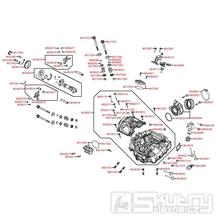 E03 Hlava válce, ventily a teplotní senzor - Kymco MXU 450i LOF LC90CE
