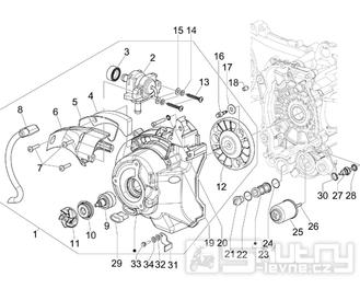 1.23 Kryt magneta dobíjení, olejový filtr - Gilera Runner 125 "SC" VX 4T 2006-2007 (ZAPM46100)