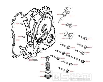 E04 Kryt skříně klikové hřídele pravý - Kymco Grand Dink 125S
