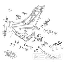 66.01 Rám, stupačky, boční stojan - Gilera RCR 50 od roku 2011, D50B0 (ZAPABA01)
