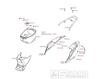 F11 Zadní kapotáž a úložný prostor pro přilbu - Kymco Agility 50 Basic 4T KD10SH