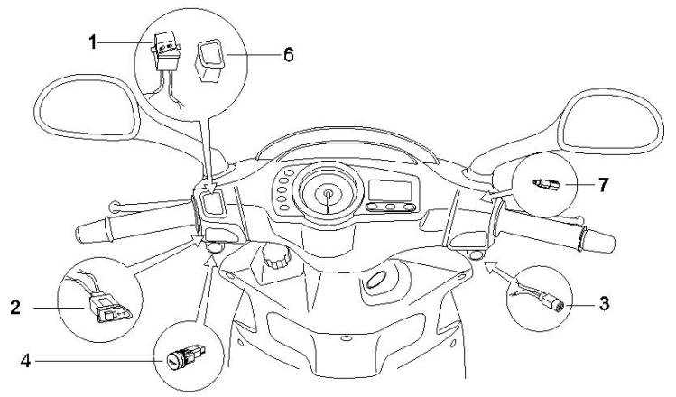 6.01 Přepínače světel a blinkrů, tlačítko startování a houkačky - Gilera Runner 50 SP -SC- 2006 (ZAPC461000)