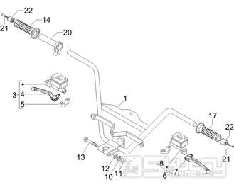 3.06 Řidítka, gripy, brzdové páčky - Gilera Nexus 250 SP 4T LC 2006-2007 (ZAPM35300)