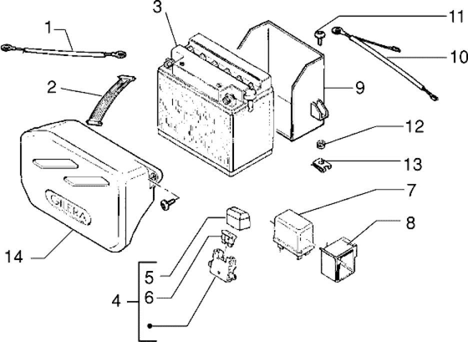 T39 Baterie, relé - Gilera GSM 50ccm Morini do 2005 (VTBC08102...)