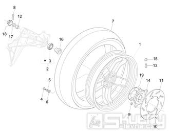 4.12 Zadní kolo - Gilera Nexus 500 4T LC 2006-2008 (ZAPM35200)