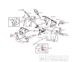 F03 Gripy / zrcátka / řídítka / kapotáž řídítek - Kymco Agility 50 City 4T