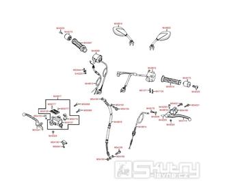 F02 Řidítka / zrcátka a bowdeny - Kymco Quannon 125 Naked