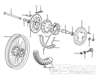 4.12 Zadní kolo, brzdový kotouč, rozeta - Gilera SMT 50 od roku 2006, D50B0 (ZAPG12D1)