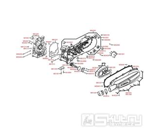 E01 Skříň klikové hřídele a kryt variátoru - Kymco People GT 125i